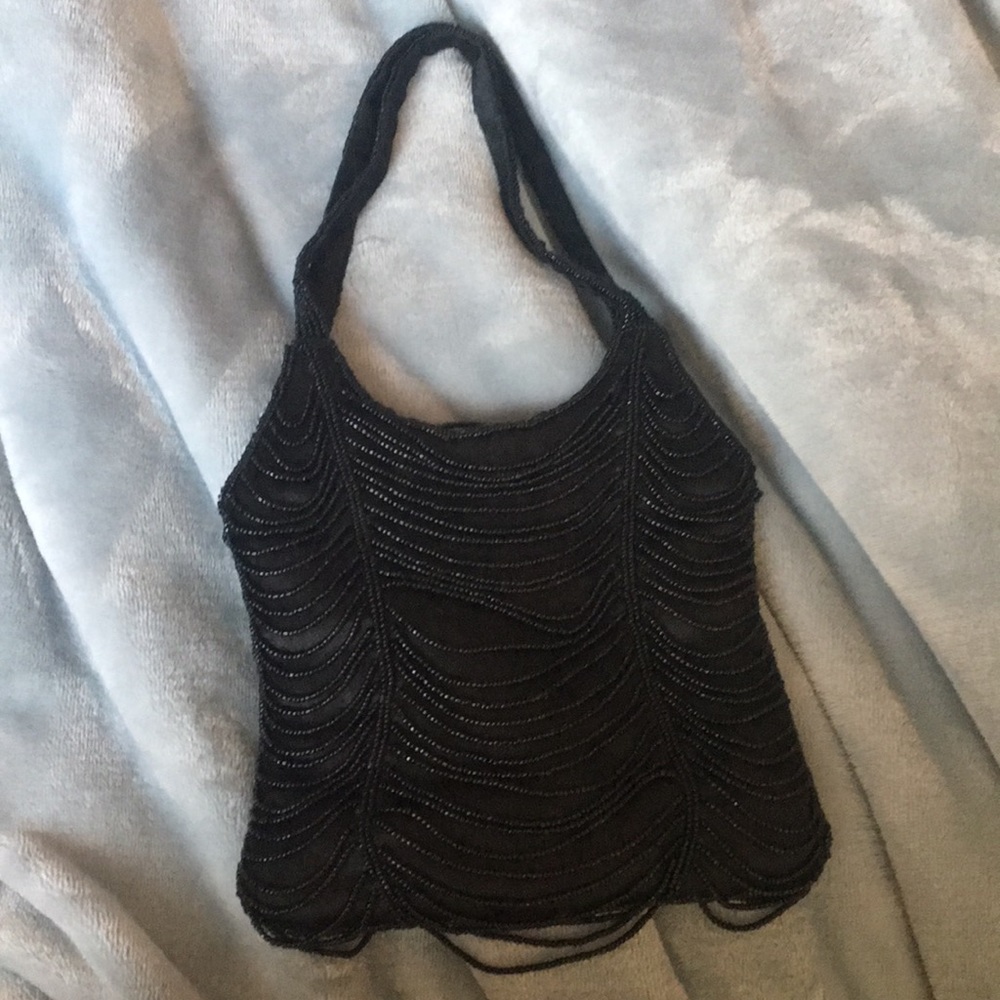 Vintage Black Beaded Bag